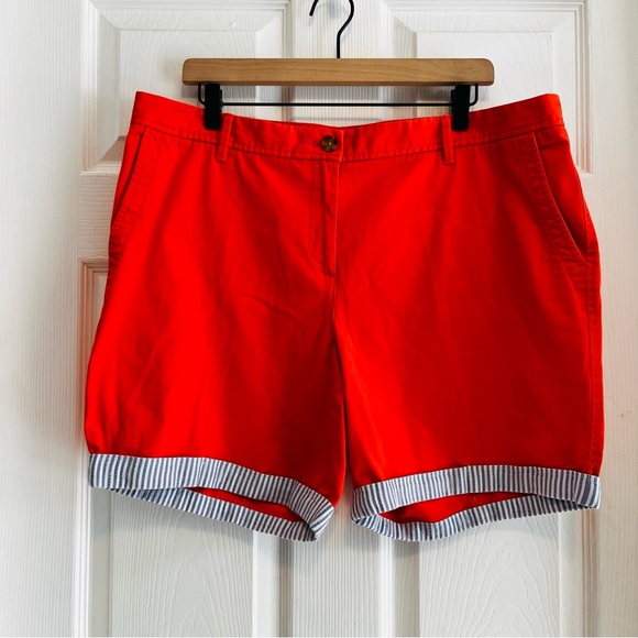 Talbots Vibrant Orange Women's Bermudas Relaxed Chinos Size 14 - Picture 5 of 10